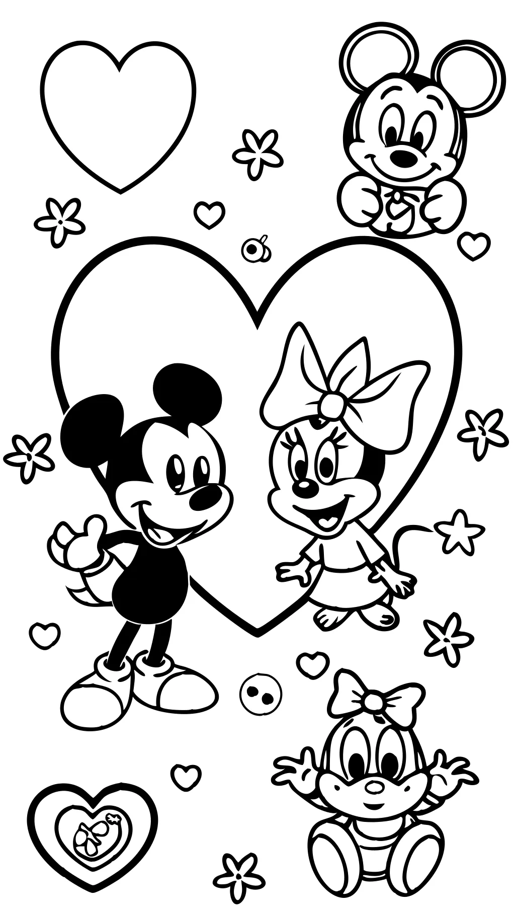 pages à colorier Disney de la Saint-Valentin